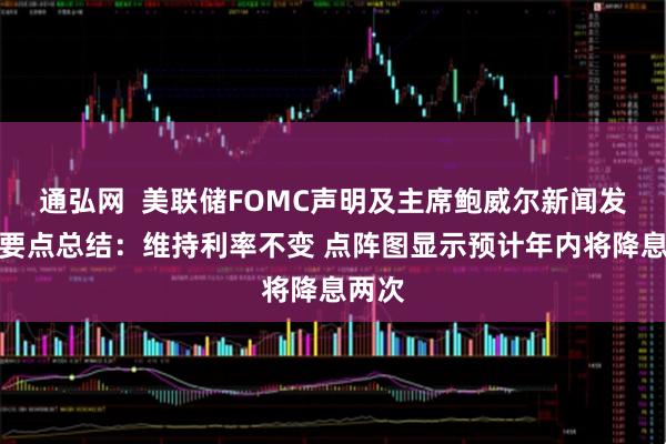 通弘网  美联储FOMC声明及主席鲍威尔新闻发布会要点总结：维持利率不变 点阵图显示预计年内将降息两次