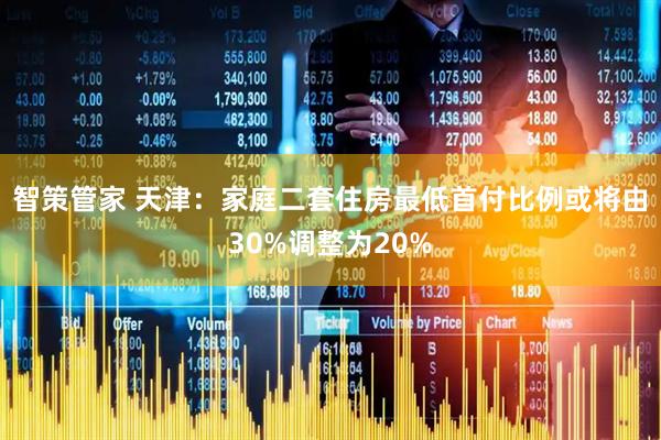 智策管家 天津：家庭二套住房最低首付比例或将由30%调整为20%