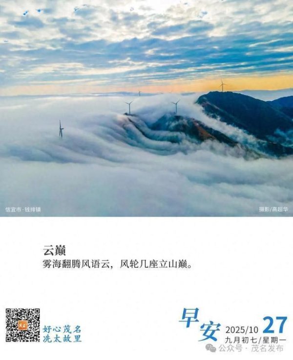 财盛配资 好心茂名•每日一图｜云巅